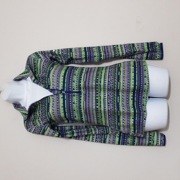 Nike Pro Patterned Green Blue Pullover Performance Pyperwarm Half Zip S Training - Picture 6 of 8